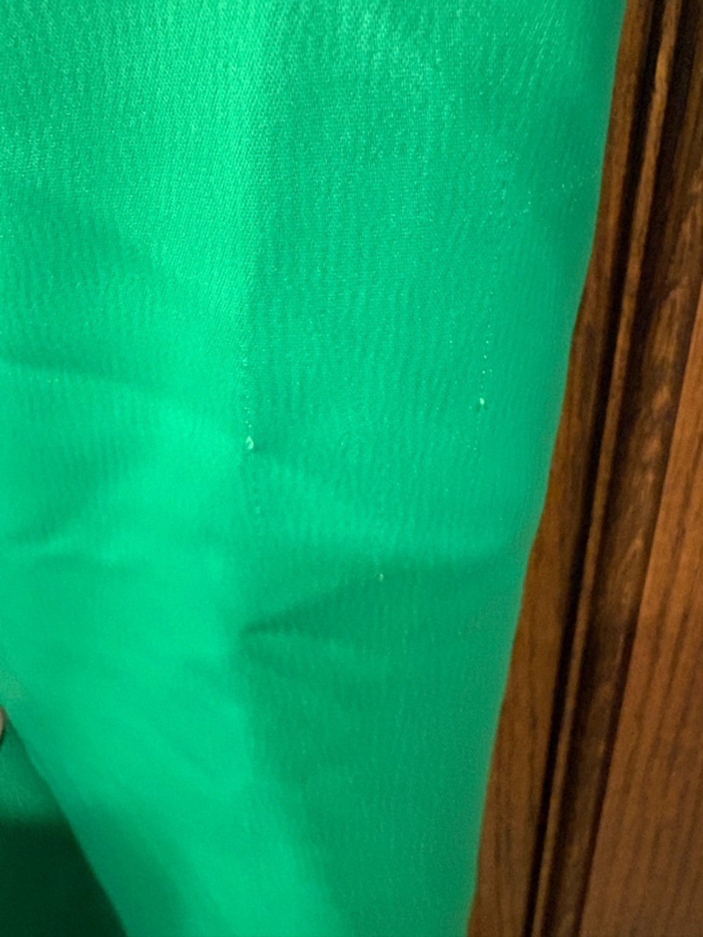 Blue Rain Green Satin Midi Dress with Side Slit - Picture 12 of 12
